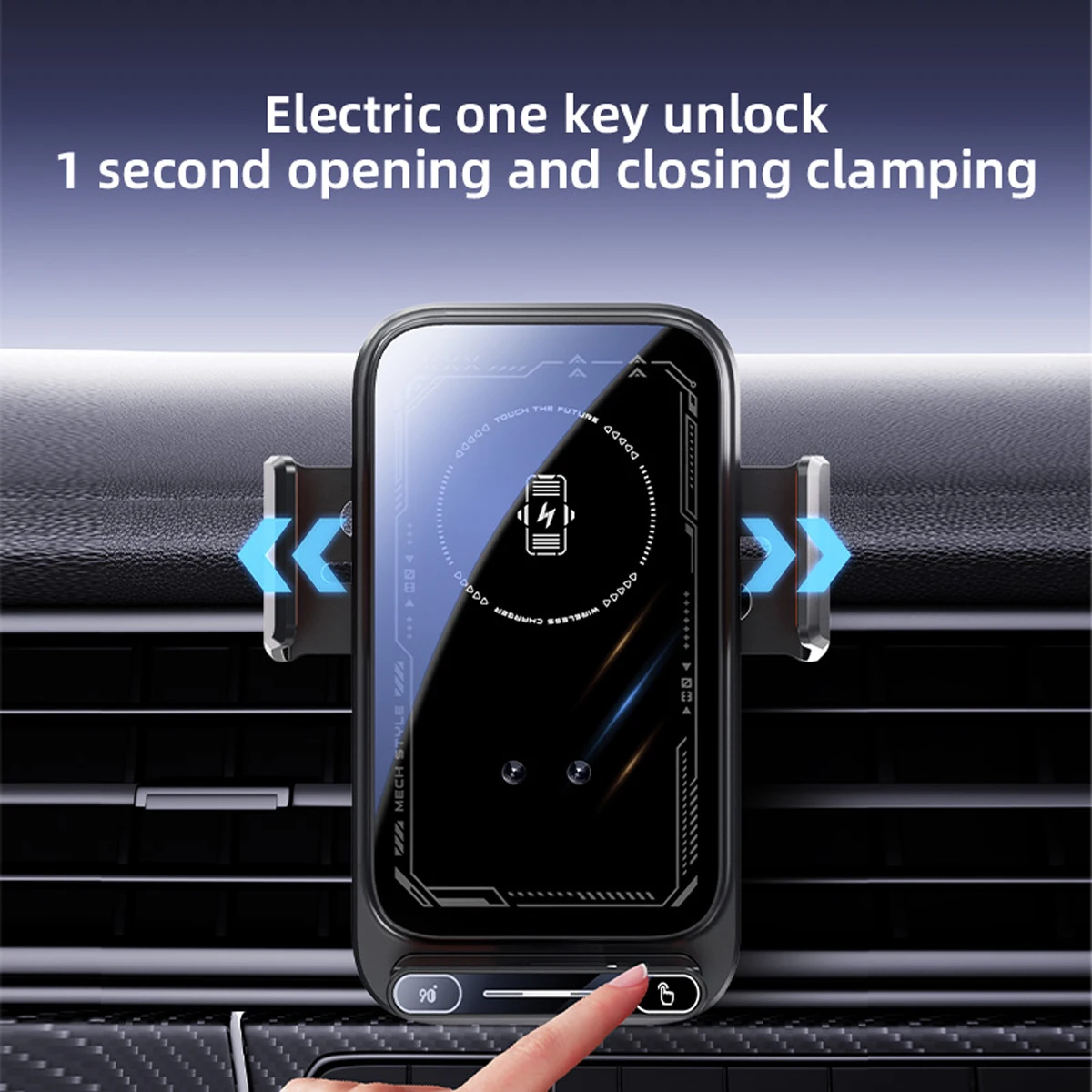 Designed for Renault Grand Koleos 2024 2025 Phone Holder Car Magnetic Mount Smart Sensing Wireless Charging One-Touch Release Qi