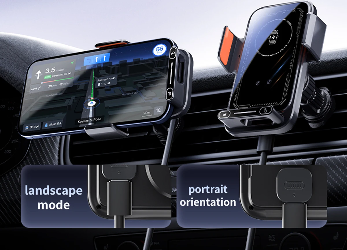 Designed for Renault Grand Koleos 2024 2025 Phone Holder Car Magnetic Mount Smart Sensing Wireless Charging One-Touch Release Qi