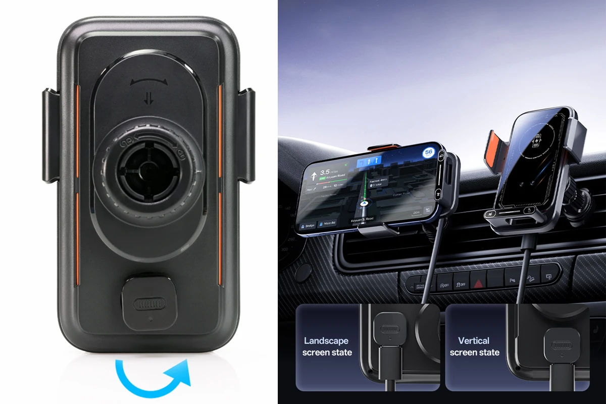Designed for Renault Grand Koleos 2024 2025 Phone Holder Car Magnetic Mount Smart Sensing Wireless Charging One-Touch Release Qi