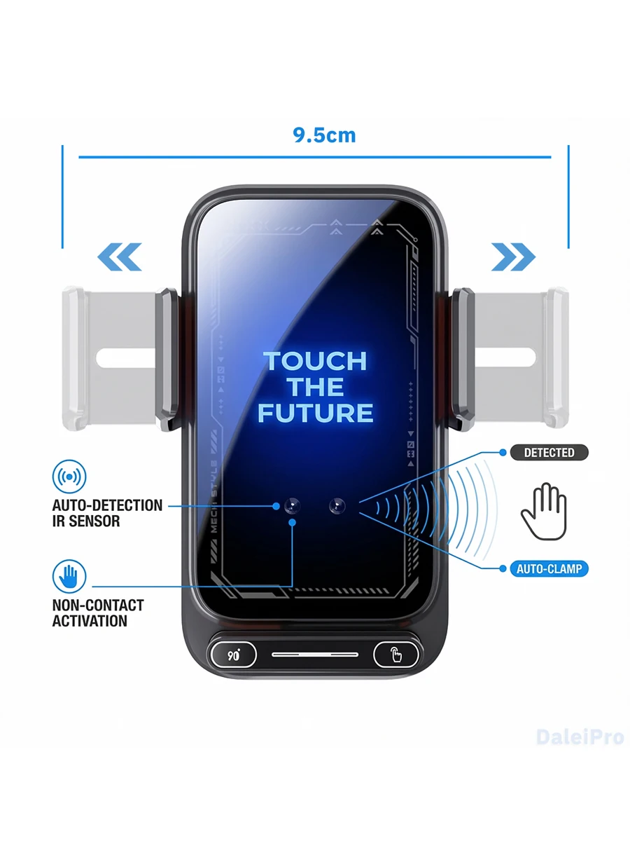 Designed for Renault Grand Koleos 2024 2025 Phone Holder Car Magnetic Mount Smart Sensing Wireless Charging One-Touch Release Qi