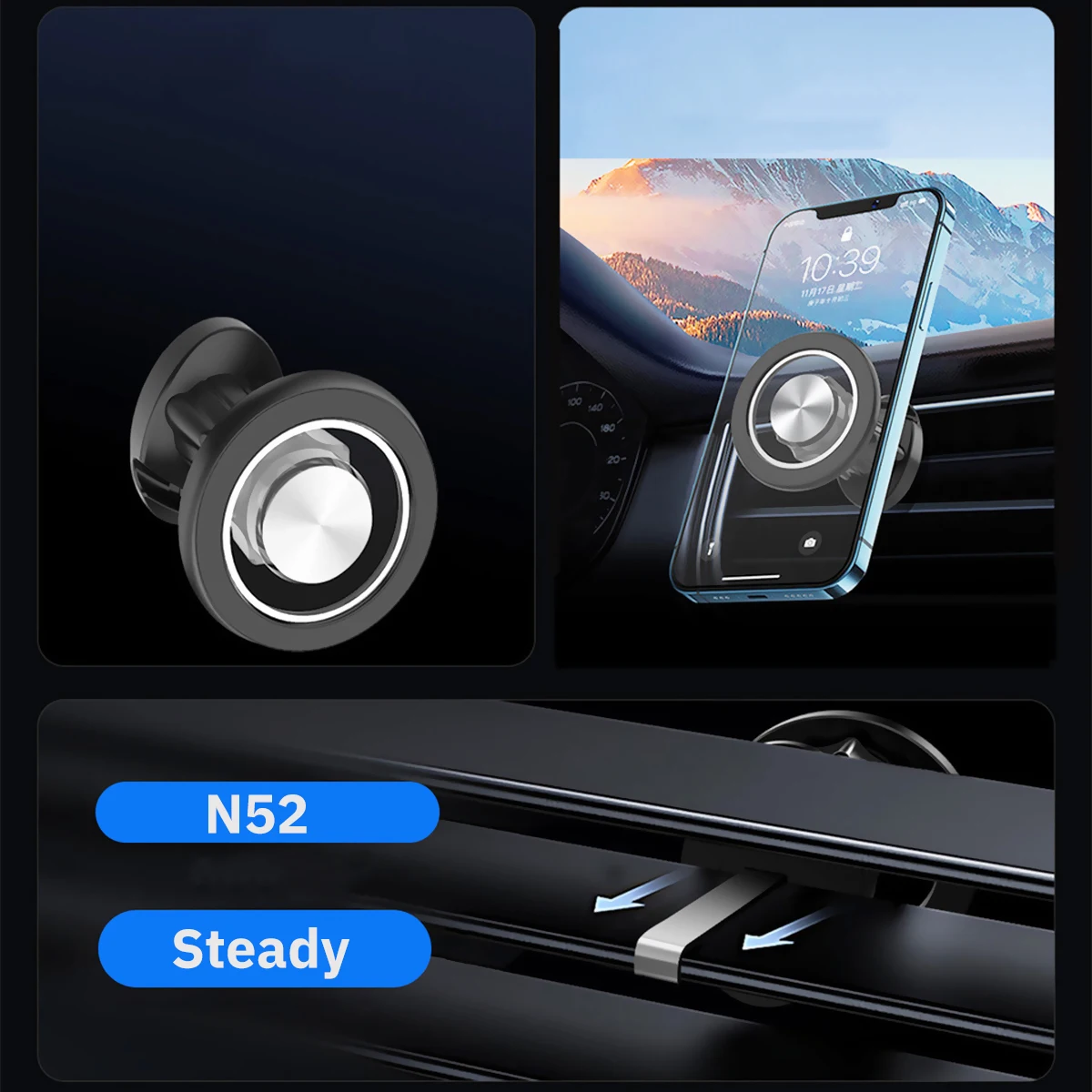 Designed for Renault Grand Koleos 2024 2025 Phone Holder Car Magnetic Mount Smart Sensing Wireless Charging One-Touch Release Qi