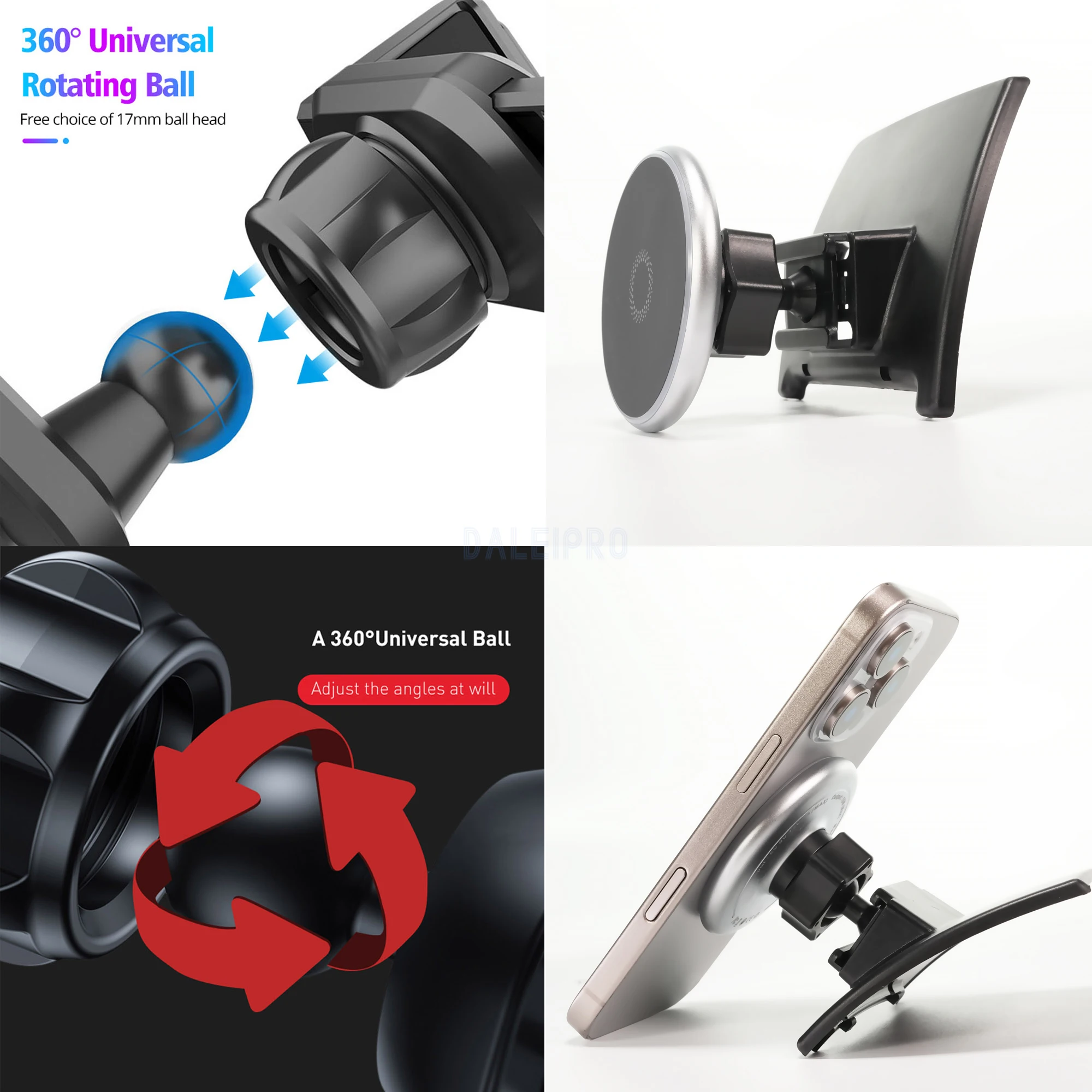 Designed for Renault Grand Koleos 2024 2025 Phone Holder Car Magnetic Mount Smart Sensing Wireless Charging One-Touch Release Qi