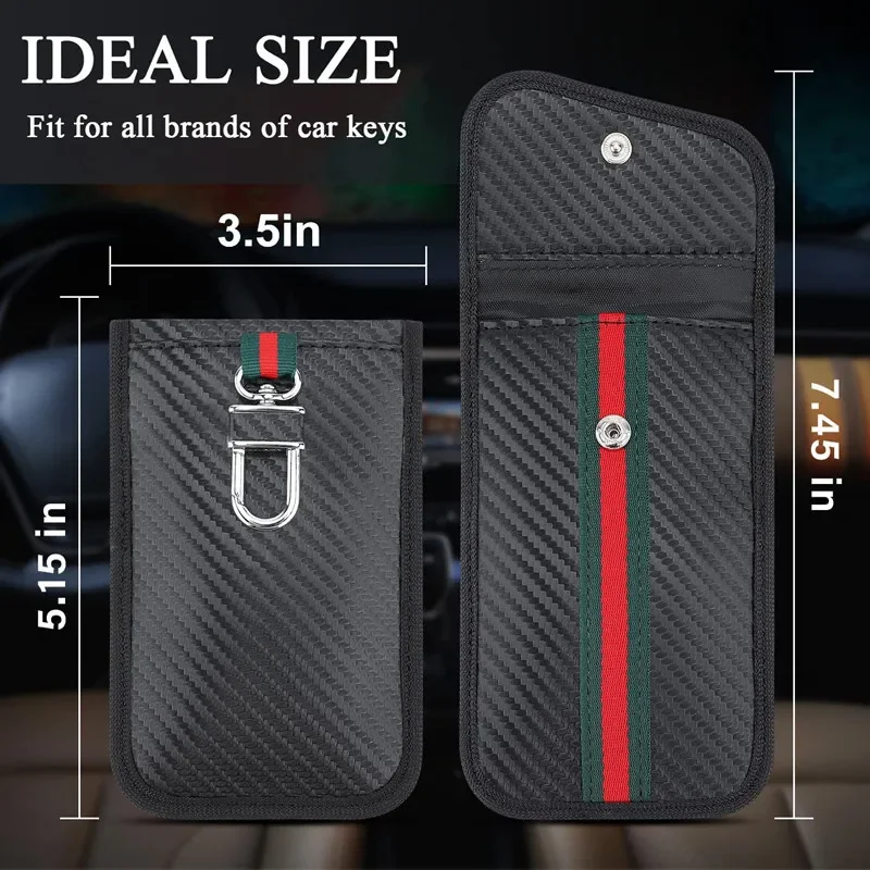 Portable RFID Blocking Car Key Bag Signal Shield Protector Keyless Entry Anti Theft Durable Compact Secure Storage Auto Case Bag