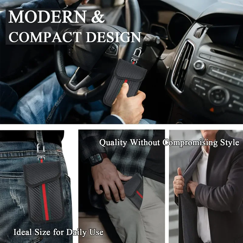 Portable RFID Blocking Car Key Bag Signal Shield Protector Keyless Entry Anti Theft Durable Compact Secure Storage Auto Case Bag