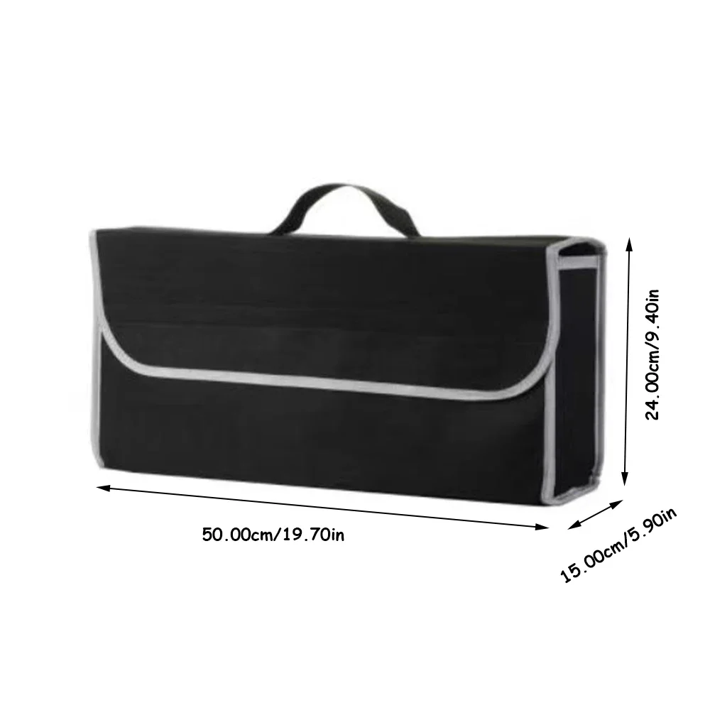 KKJOY Thickened Black Felt Car Trunk Storage Box Folding Debris Sorting Organizer for Vehicle Boot Space