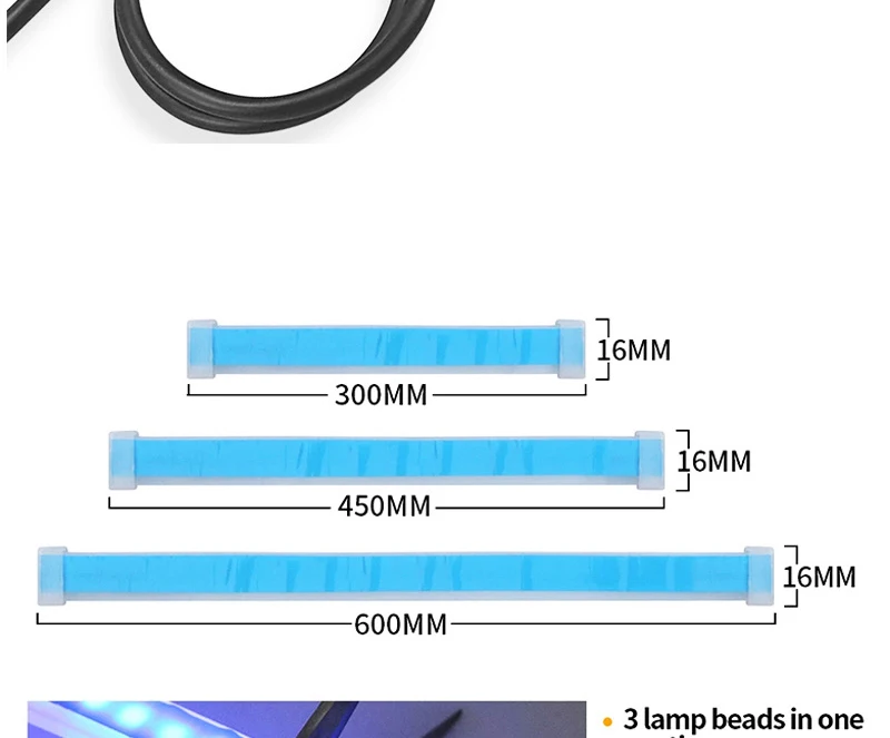 2Pcs 12V Led Guide Strip Headlight for Car Daytime Running Lights Turn Signal Bulb DRL Sequential Switchback 30cm/45cm/60cm