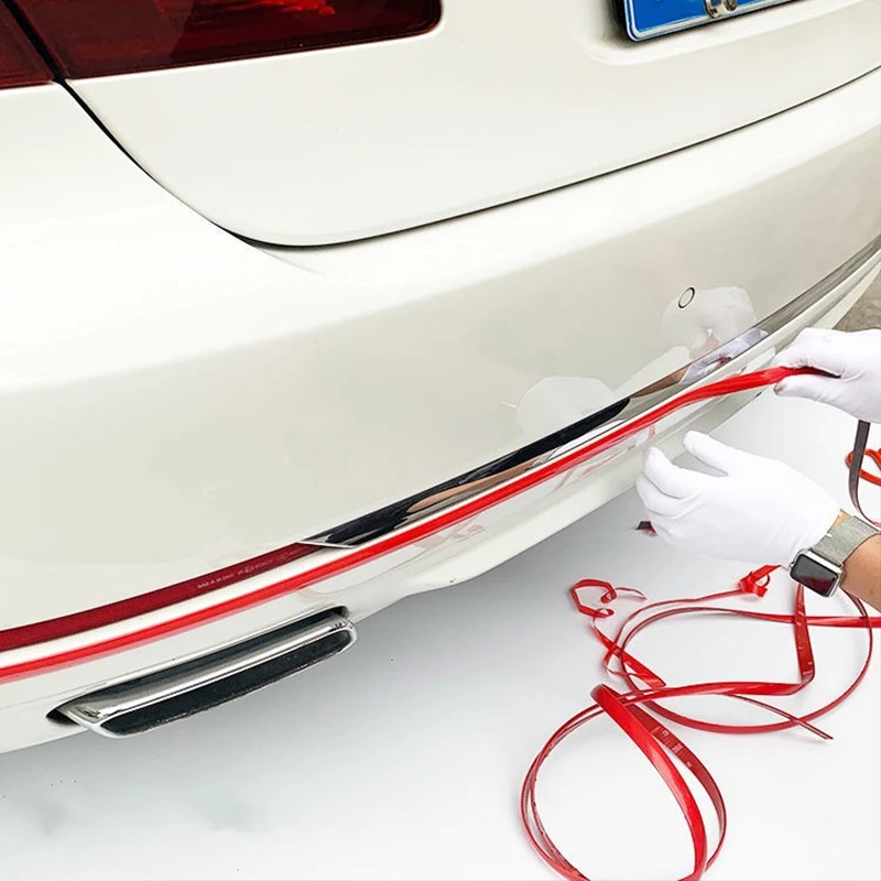 Car Chrome Side Body Trim Molding,Bumper Anti-Collision Self-Adhesive Strip,Scratch-Proof Shiny Adhesive Strap,Exterior and Inte