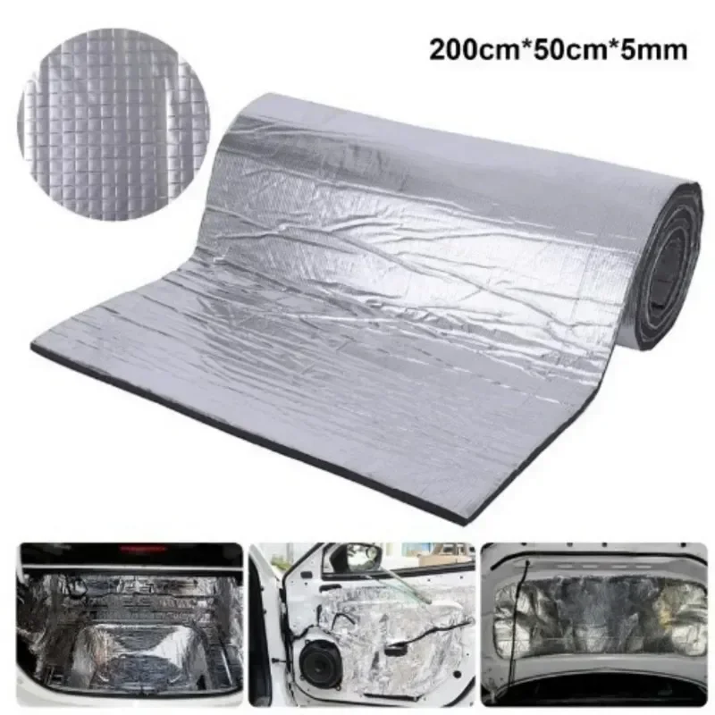 200x50cm 5/10mm Car Noise Deadening Mat Sound Proofing Deadener Heat Insulation Mat Hood Closed Cell Foam Vehicle Accessories