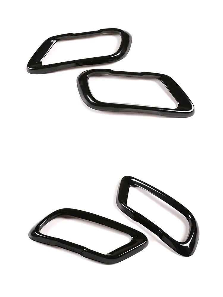 2Pcs Glossy Black Stainless Steel Car Exhaust Muffler Pipe Tip Cover Trim For BMW X5 G05 X6 G06 X7 G07 2019-2025 Accessories 