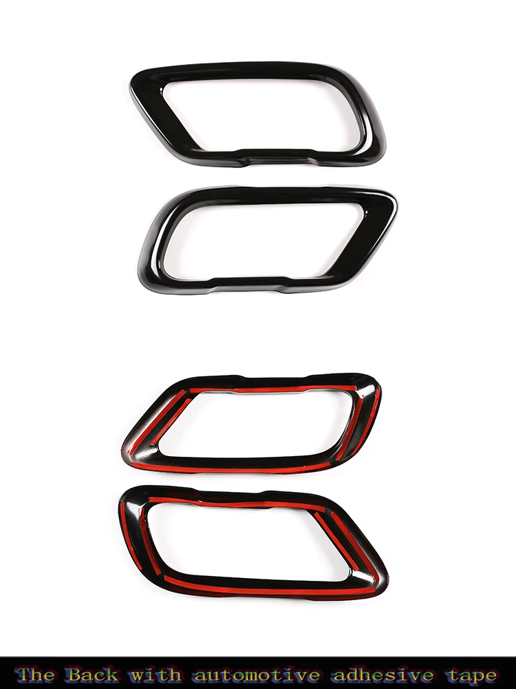2Pcs Glossy Black Stainless Steel Car Exhaust Muffler Pipe Tip Cover Trim For BMW X5 G05 X6 G06 X7 G07 2019-2025 Accessories 