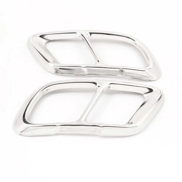 2Pcs Glossy Black Stainless Steel Car Exhaust Muffler Pipe Tip Cover Trim For BMW X5 G05 X6 G06 X7 G07 2019-2025 Accessories 