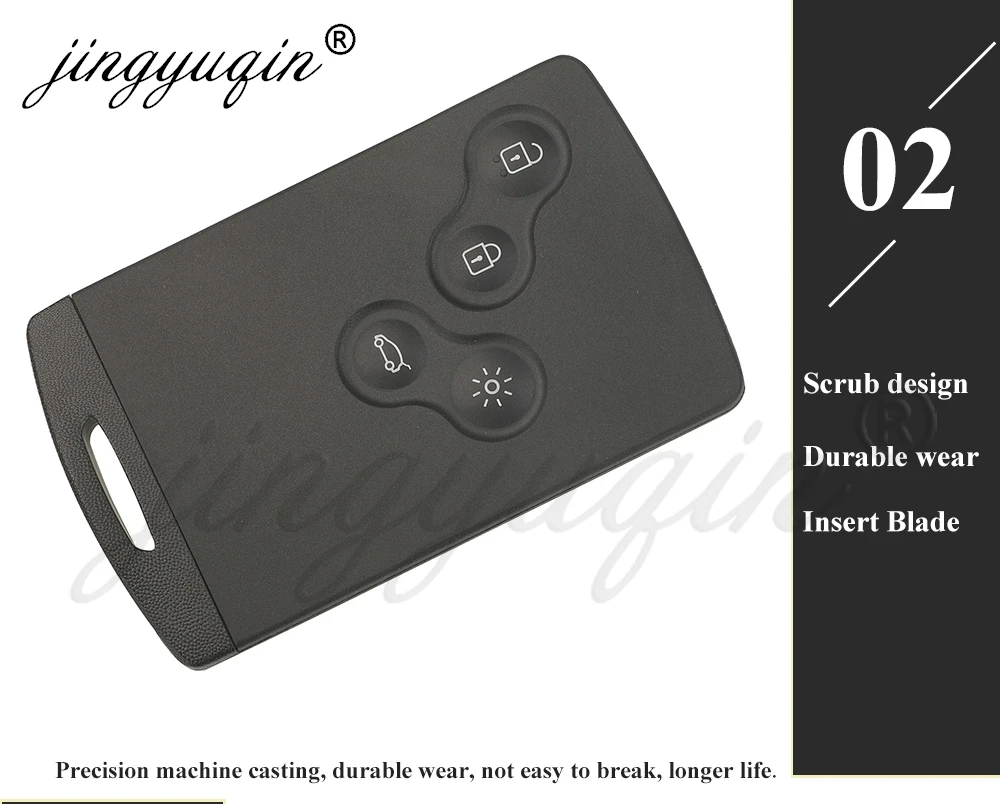 jingyuqin for Renault Megane Ill Scenic Ill Laguna Fluence 2008-2016 Car Remote Key ID46 PCF7941 4BT No-KeylessGo +Emergency Key
