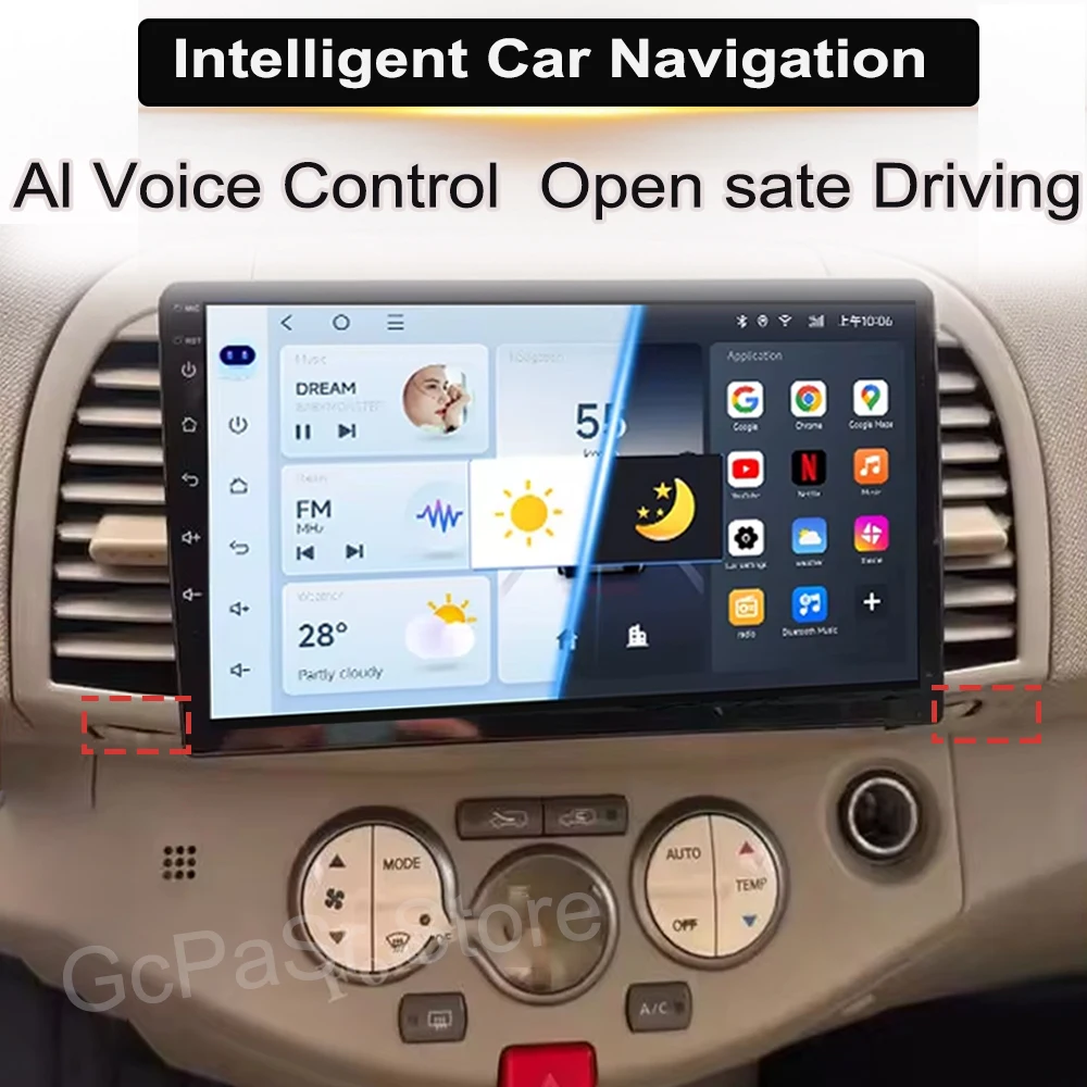 Carplay Android Car Radio For Nissan March Micra K12 2002- 2010 Auto GPS Navigation Head Unit Stereo 4G WIFI Multimedia Wireless