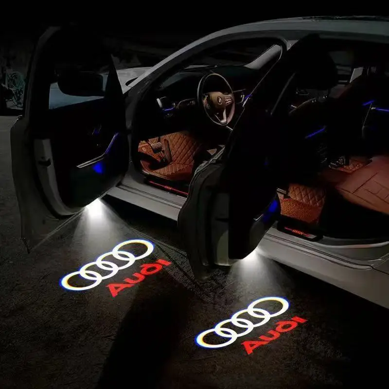 2pcs Car Door Logo Light Led Projector Lamp For QUTTRO Audi Sline A3 A1 A4 B8 B7 A6 C7 A5 A7 A8 B9 B6 C6 Q2 Q3 Q5 Accessories