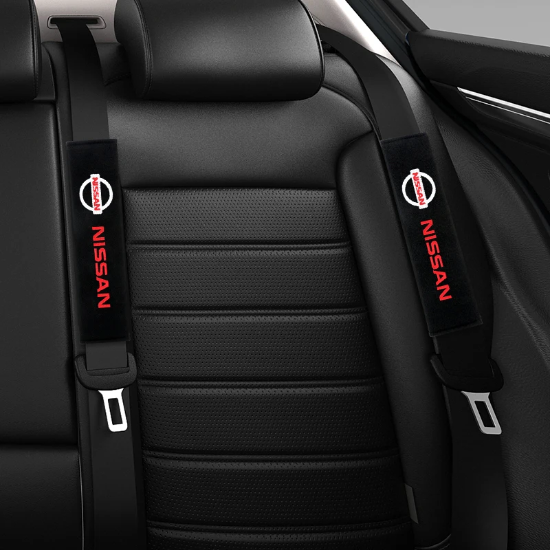 2Pcs Car Seat Belt Cover Shoulder Protection Pads For Nissan X-trail Qashqai Note Juke Sentra Patrol Leaf Car Accessories