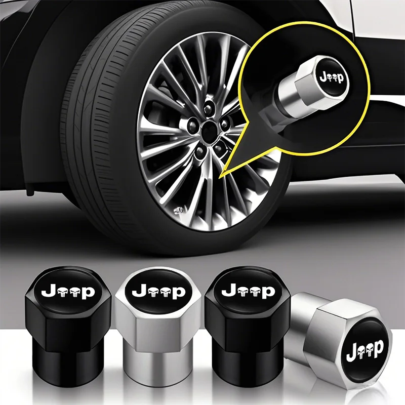 Car Tire Wheel Valve Caps Cover Suede Car Key Chain Ring Keychain For Jeep Grand Cherokee Wrangler JK Gladiator Compass Patriot