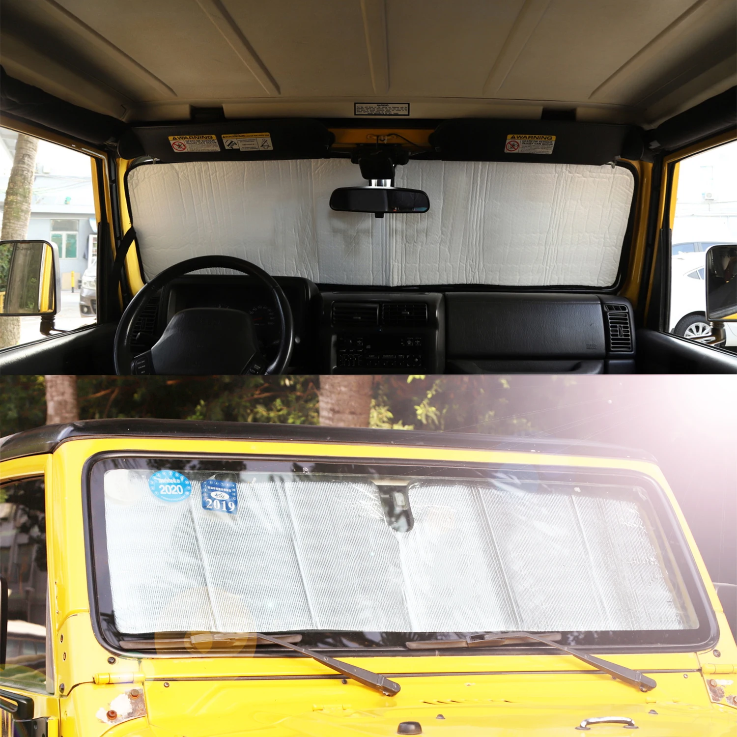 Car Front Windshield Sunshade Sun Visor UV Rays Cover for Jeep Wrangler TJ JK JL Gladiator JT 1997-2026 Up Interior Accessories