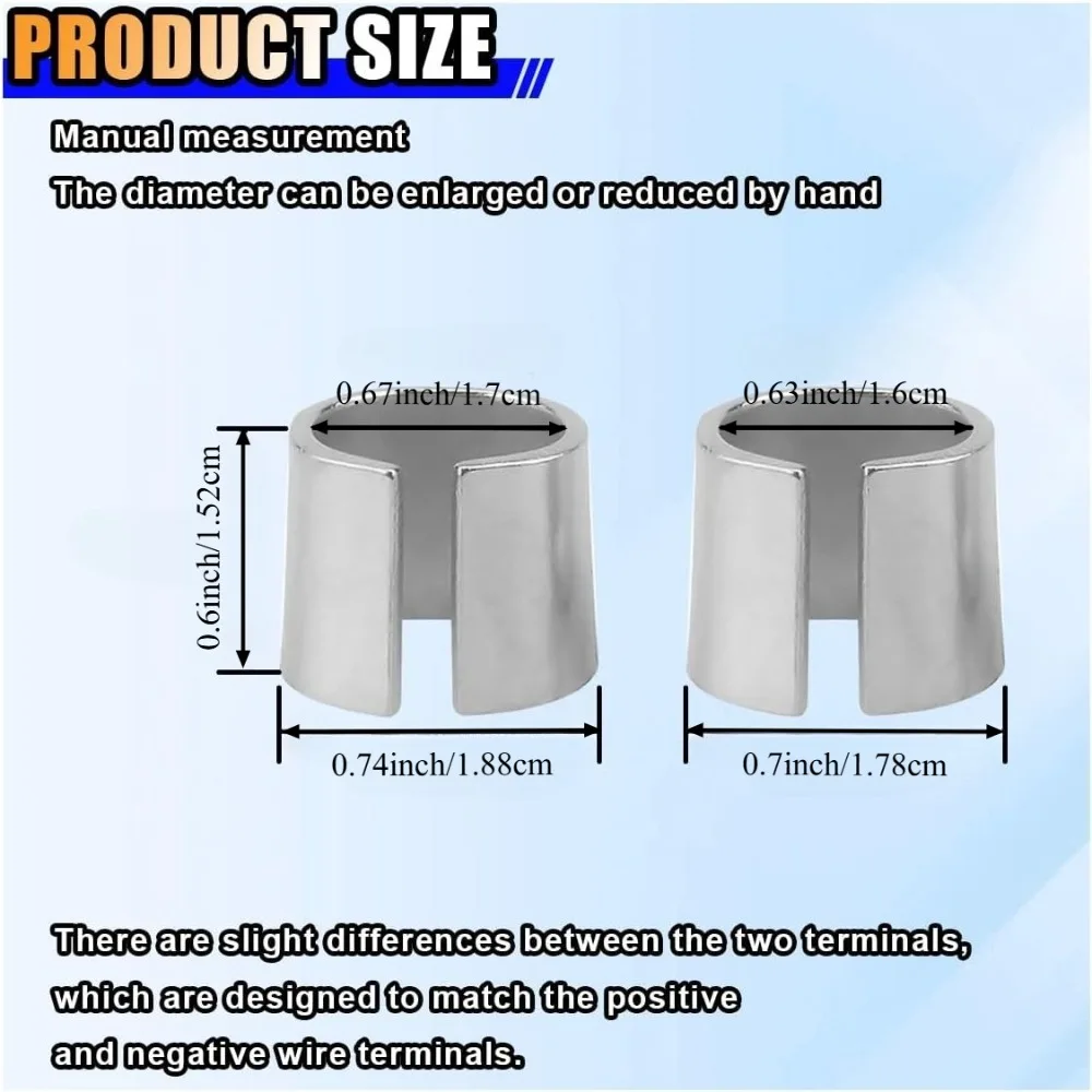2 Pairs Battery Negative Terminal Adapter Positive Post Shim Converters Car Battery Terminals Converters Post Adapters