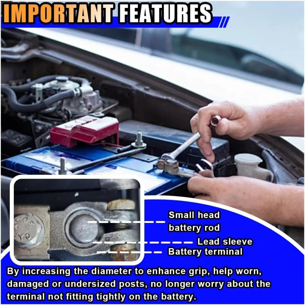 2 Pairs Battery Negative Terminal Adapter Positive Post Shim Converters Car Battery Terminals Converters Post Adapters