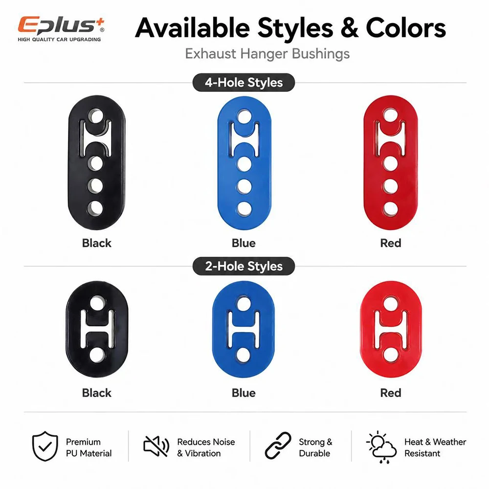 Universal 2&4 Holes Polyurethane Exhaust Hanger Hard PU Exhaust Bushing Vibration Dampener for Car Exhaust System