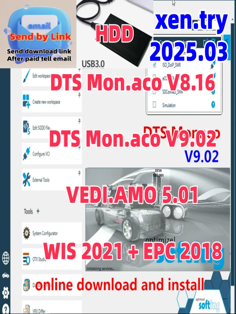 2025.03 XDOS xentry XPT 2023 WIS/ASR EPC Workshop Vediamo 5.01 database DTS Monaco V8.16 V9.02 database for mb star c4/c5 tools