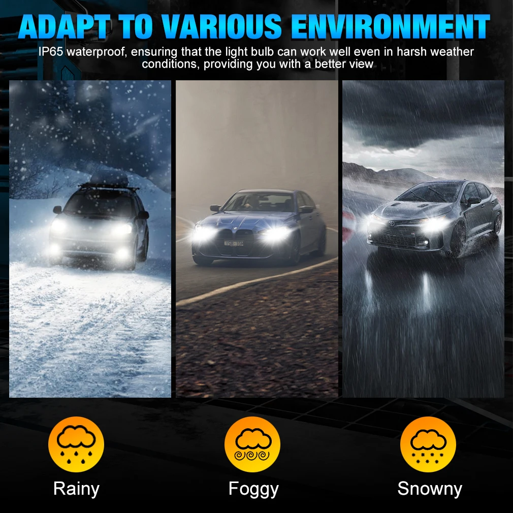 XSTORM H7 LED Lights Bulbs 150W 60000LM H1 LED Headlights Canbus H4 LED Headlights Car Turbo Lamps 6000K 12V Automobile 