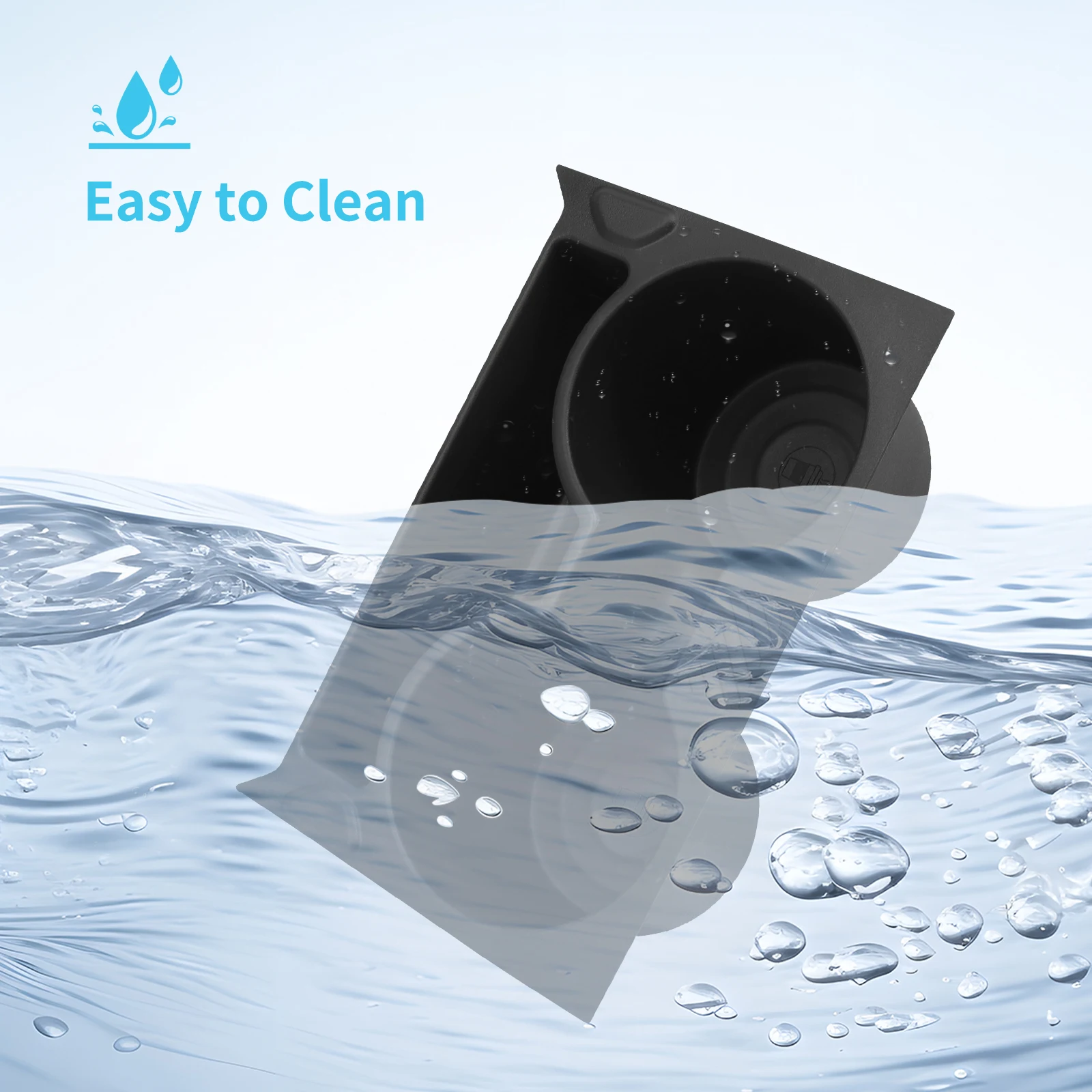 Smabee for Kia EV3 EV4 2024-2026 Center Console Water Cup Holder Shock-Absorbing Storage Tray TPE Car Interior Accessories Black