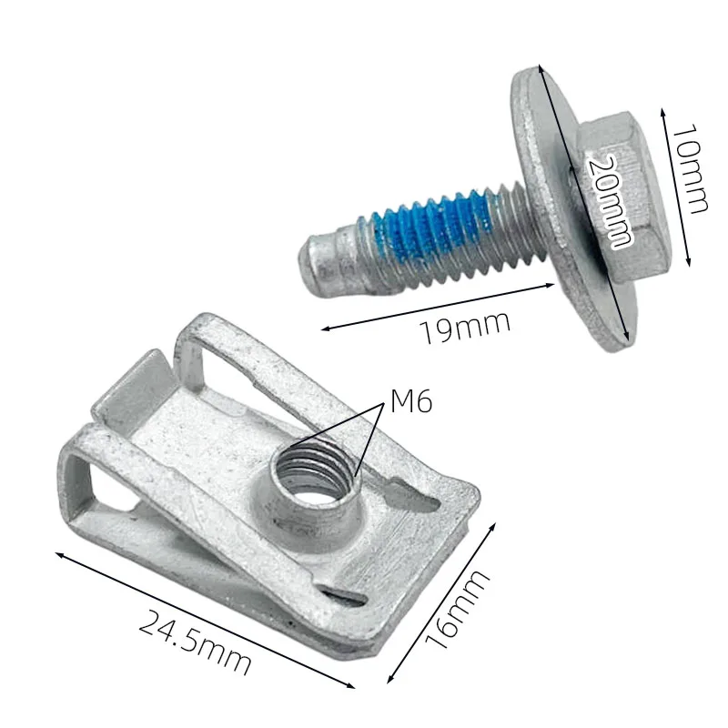Engine Cover Undertray M6 Body Bolt Screws U-nut Clips Splash Shield Guard Retainer for Opel Vauxhall Vivaro Renault Fiat Nissan