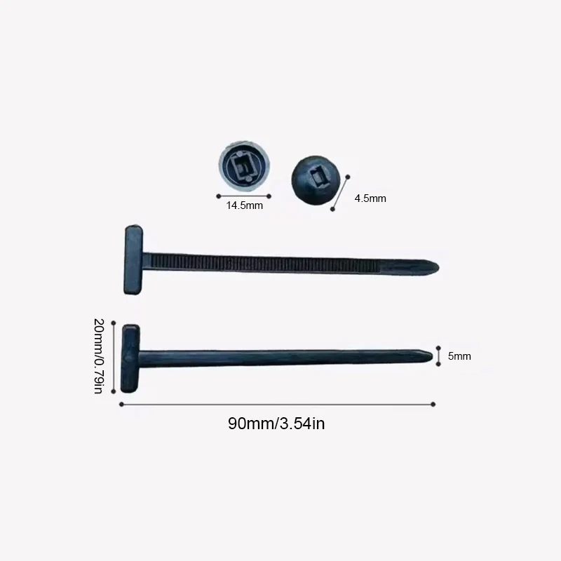 Universal Car Nylon Cable Tie Buckles Heavy Duty Self-Locking Zip Ties Holder with Pin Button Fasteners Car UV Resistant Ties