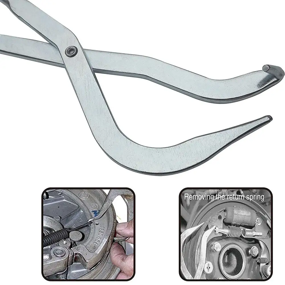 Brake Shoe Return Spring Plier 31cm Drum Brake Spring Remover Installer Tool Chrome Plated Steel High Strength Brake Repair Tool