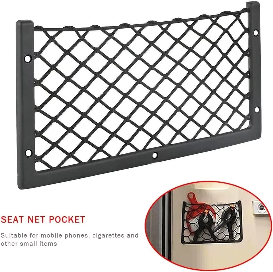 1/2/3pcs Car Mesh Bag Holder Car Storage Mesh Bag with Frame Car Mesh Storage Bag
