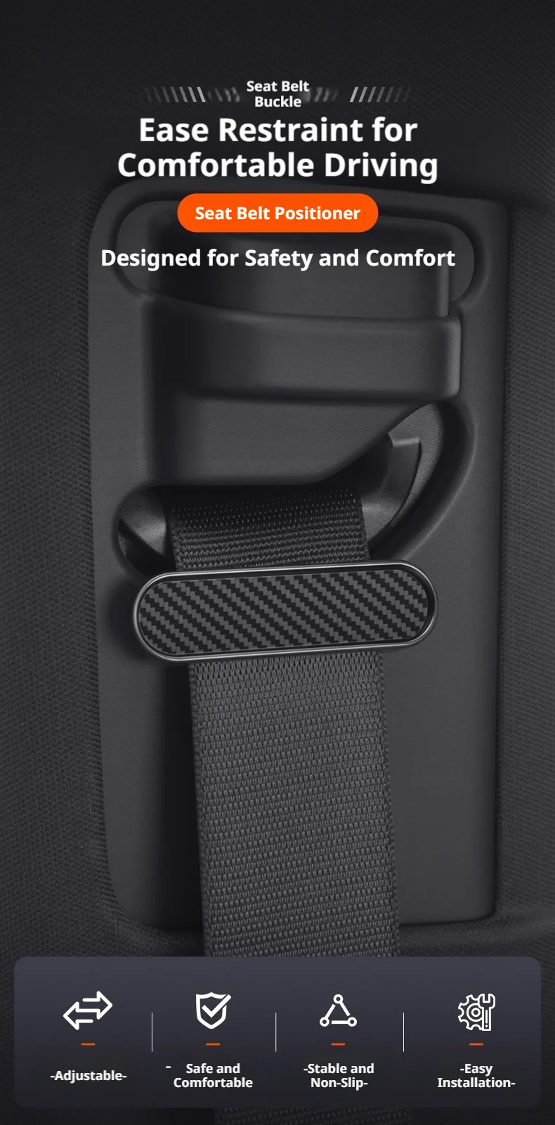 SEAMETAL Car Seat Belt Fastener Clip Flexible Adjustable Seat Belt Adjuster Universal Safty Belt Buckle