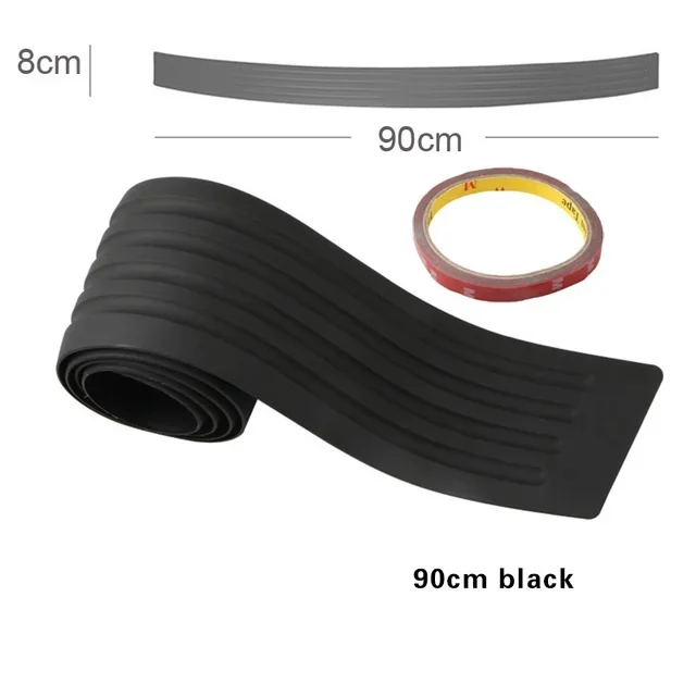 SEAMETAL Universal Carbon Fiber Car Trunk Door Guard Strip Auto Sill Plate Protector Rear Bumper Guard Rubber Mouldings Strips