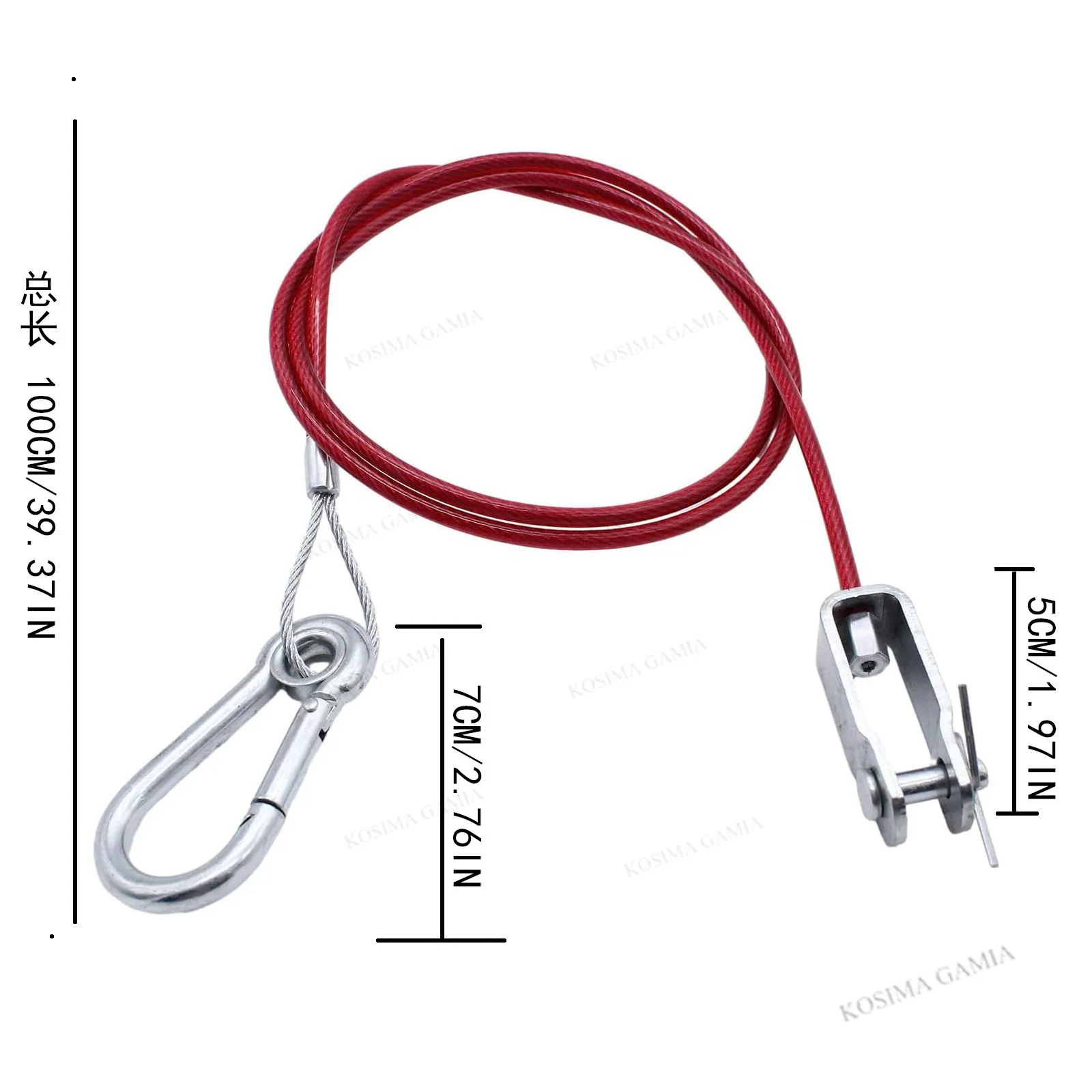 Universal Heavy Duty Stainless Steel Caravan Trailer Breakaway Rope Brake Away Safety Cable Braked Hitch Accessories Parts