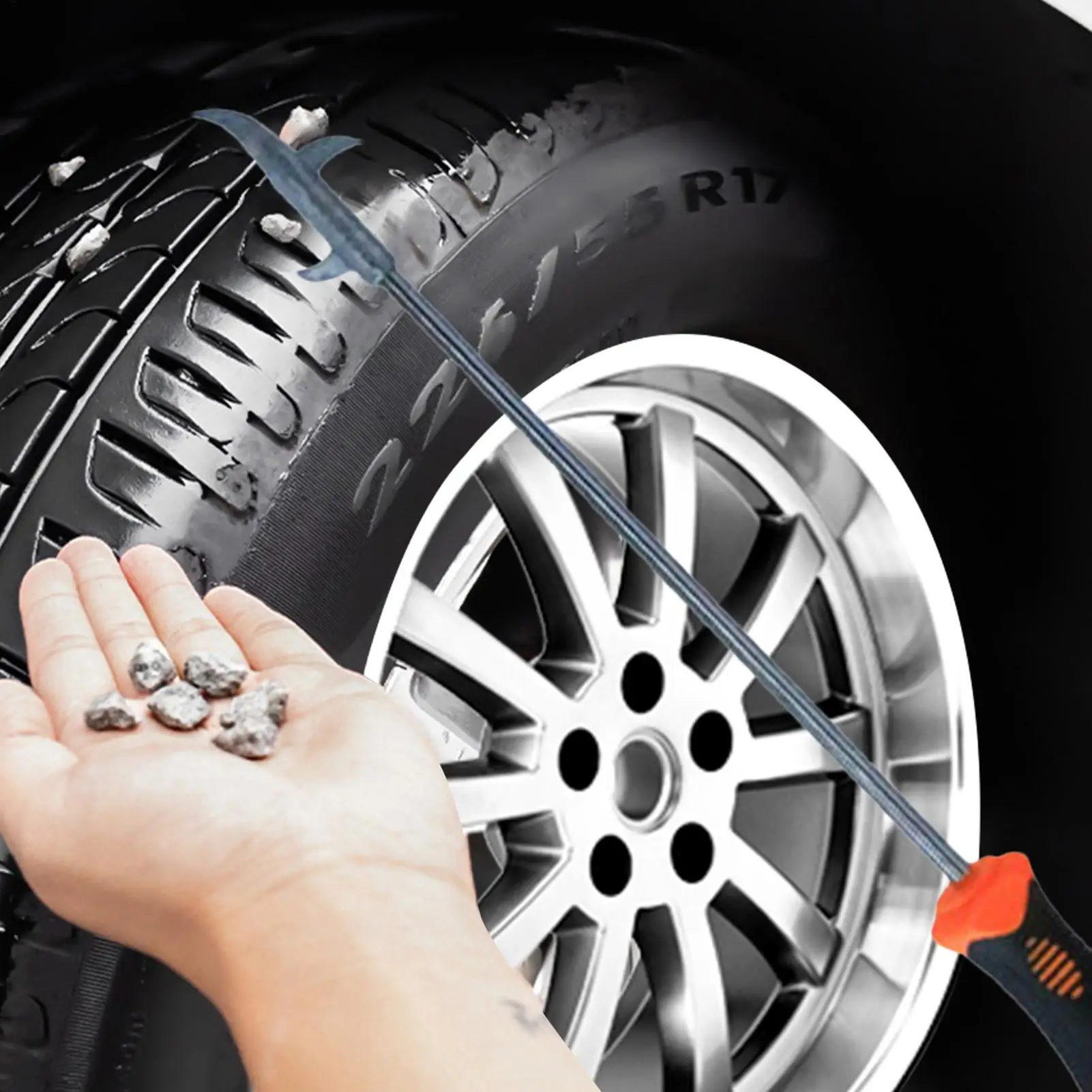 Car Tire Stone Remover Hook Safety Wheel Tread Slot Stone Gravel Remover For Car Tire Scraping And Stone Cleaning