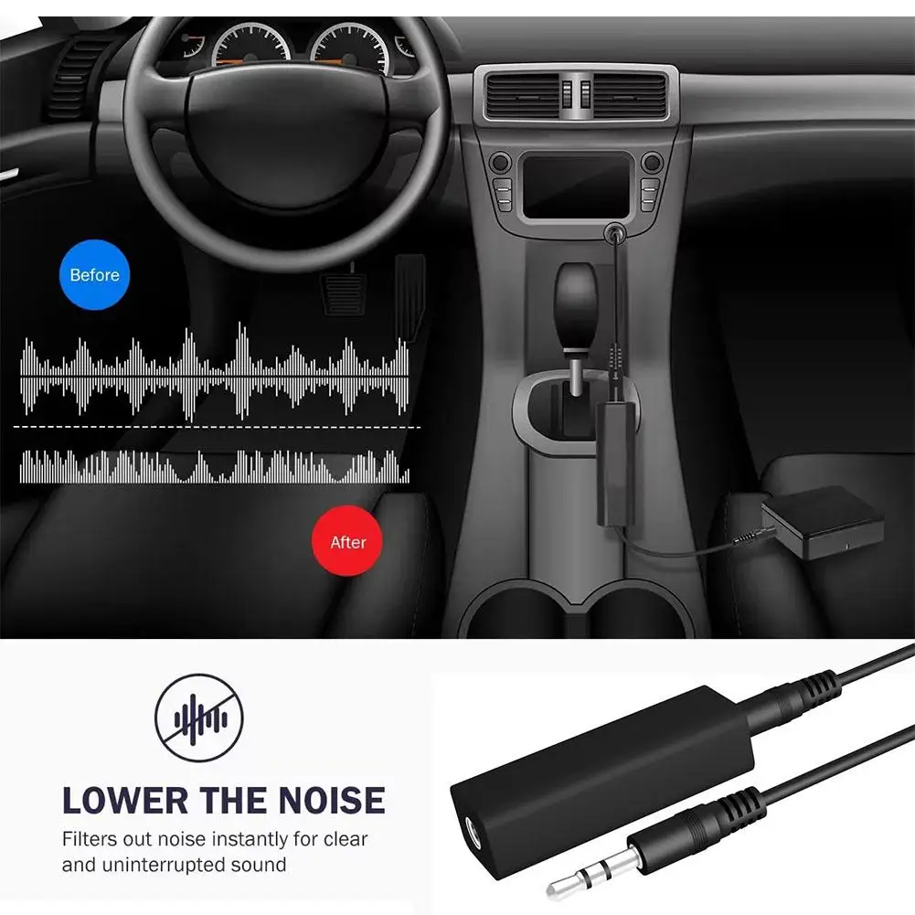 3.5mm Audio Aux Cable Anti-interference Ground Loop Noise Filter Lsolator Eliminate Cancelling For Home Stereo Car Audio System