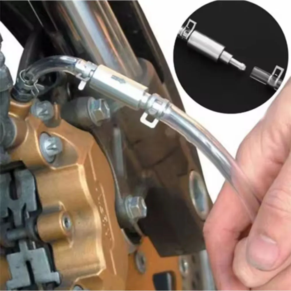 1Pcs Brake Fluid Bleeder Hose with One-Way Non-Return Check Valve Auto Car Vehicle Motorcycle Brake Clutch Bleeder Hose Pipe Kit