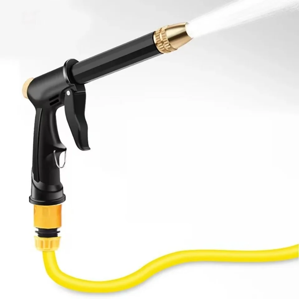 Automobile High-pressure Car Wash Water Gun, New Copper-plated Nozzle, Thickened Long Rod, Family Car Dual-purpose High-pressure