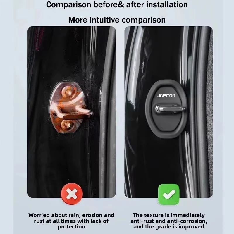 4-piece Jaecoo car door lock protection cover, stylish design, reduces door closing noise, beautiful car