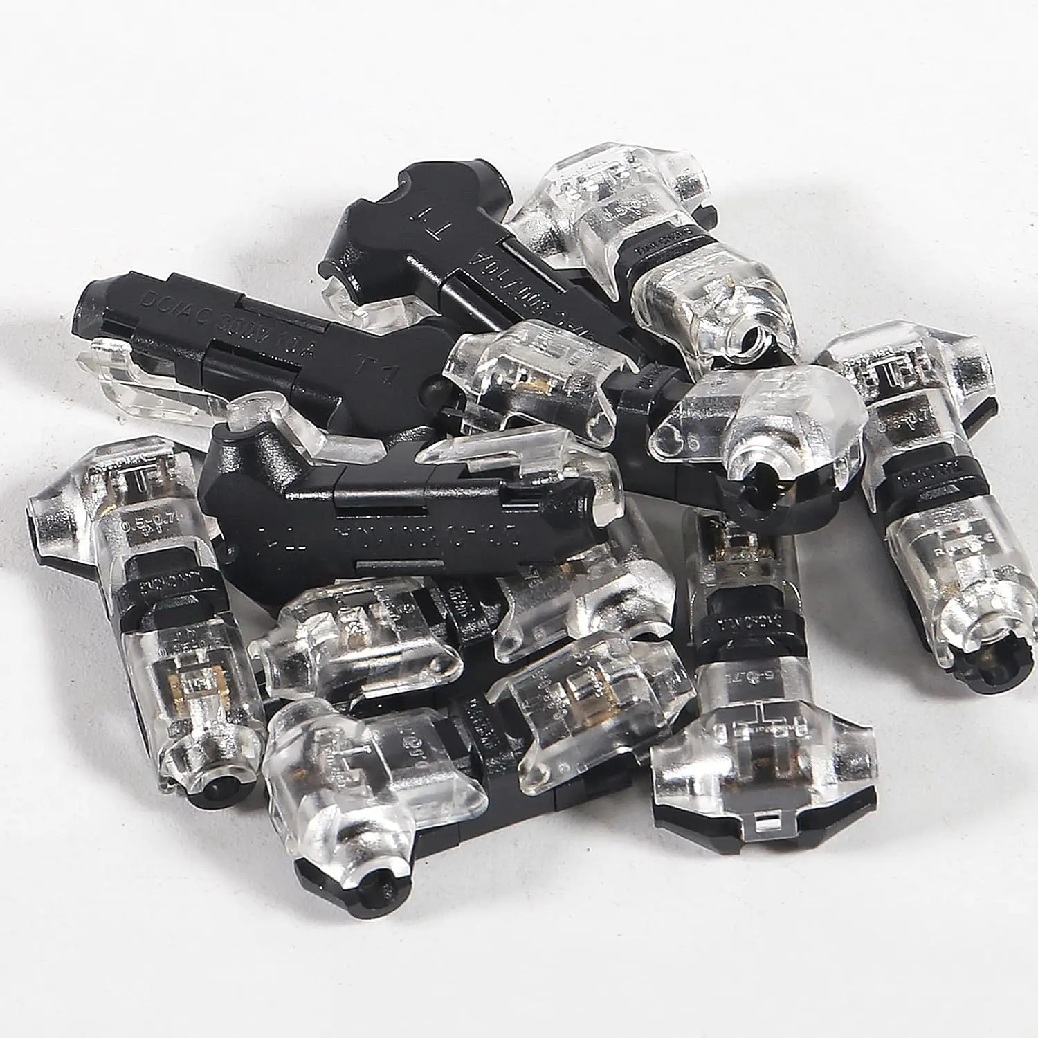 10/20/30pcs T1 2 Pin Way Plug Car Wire Cable Snap No-solder No-peel Quick Terminal Connections Joiners Auto Plug Accessories