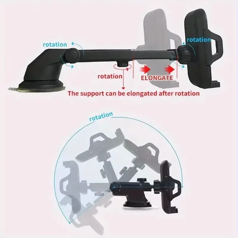 Universal Car Phone Holder 360° Rotation Sucker Mount Cellphone Car Stand Stable Mobilephone Bracket Suction Cup Support in Car
