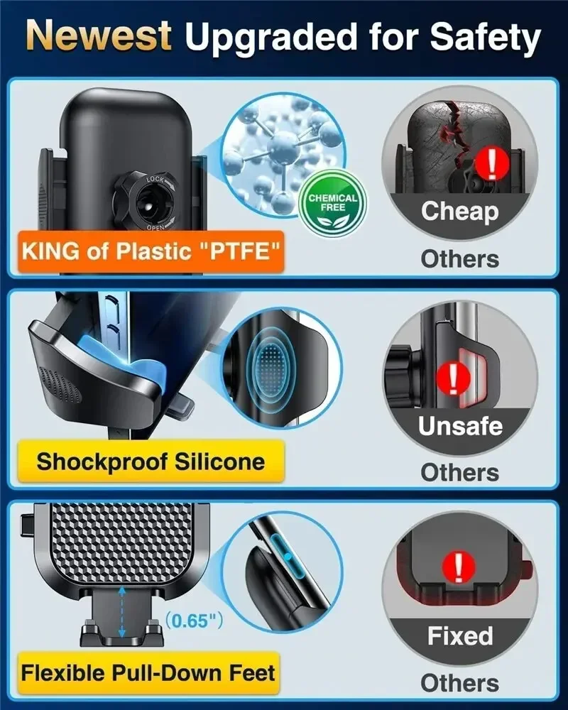Universal Car Phone Holder 360° Rotation Sucker Mount Cellphone Car Stand Stable Mobilephone Bracket Suction Cup Support in Car