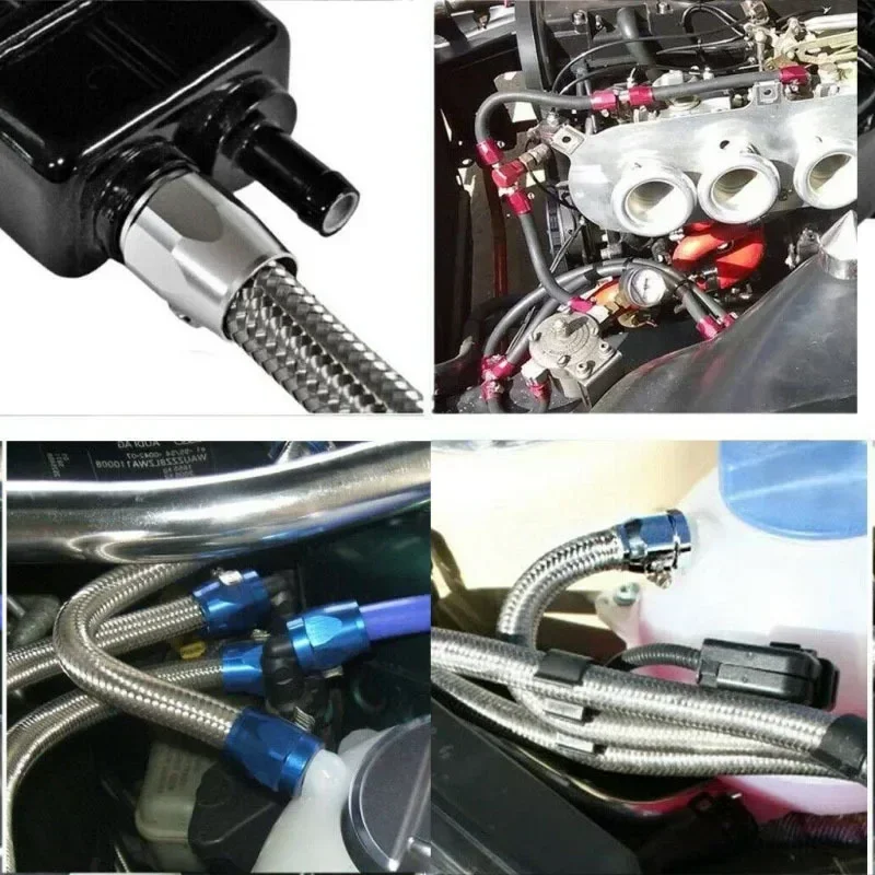 10X AN4 AN6 AN8 AN10 AN12 Car Hose Clamp Radiator Modified Fuel Water Pipe Tube Clip Buckle Fitting Oil Hose Clamps End Finisher