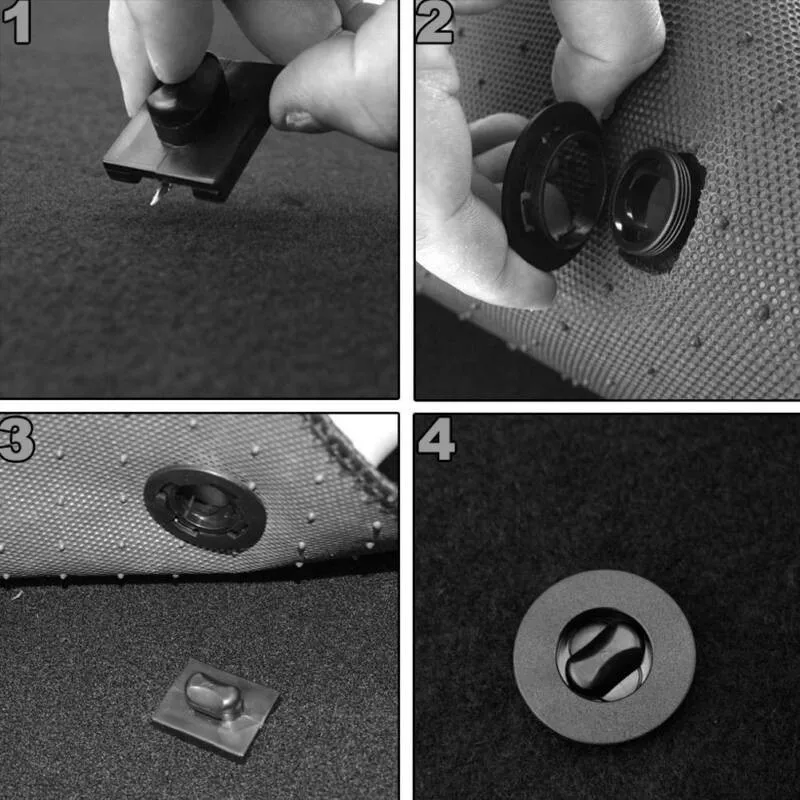 New 4Pcs Black Anti-Slip Car Floor Mounting Clamps Carpet Mats Fixing Clips Floor Holders Sleeves Universal Interior Accessories