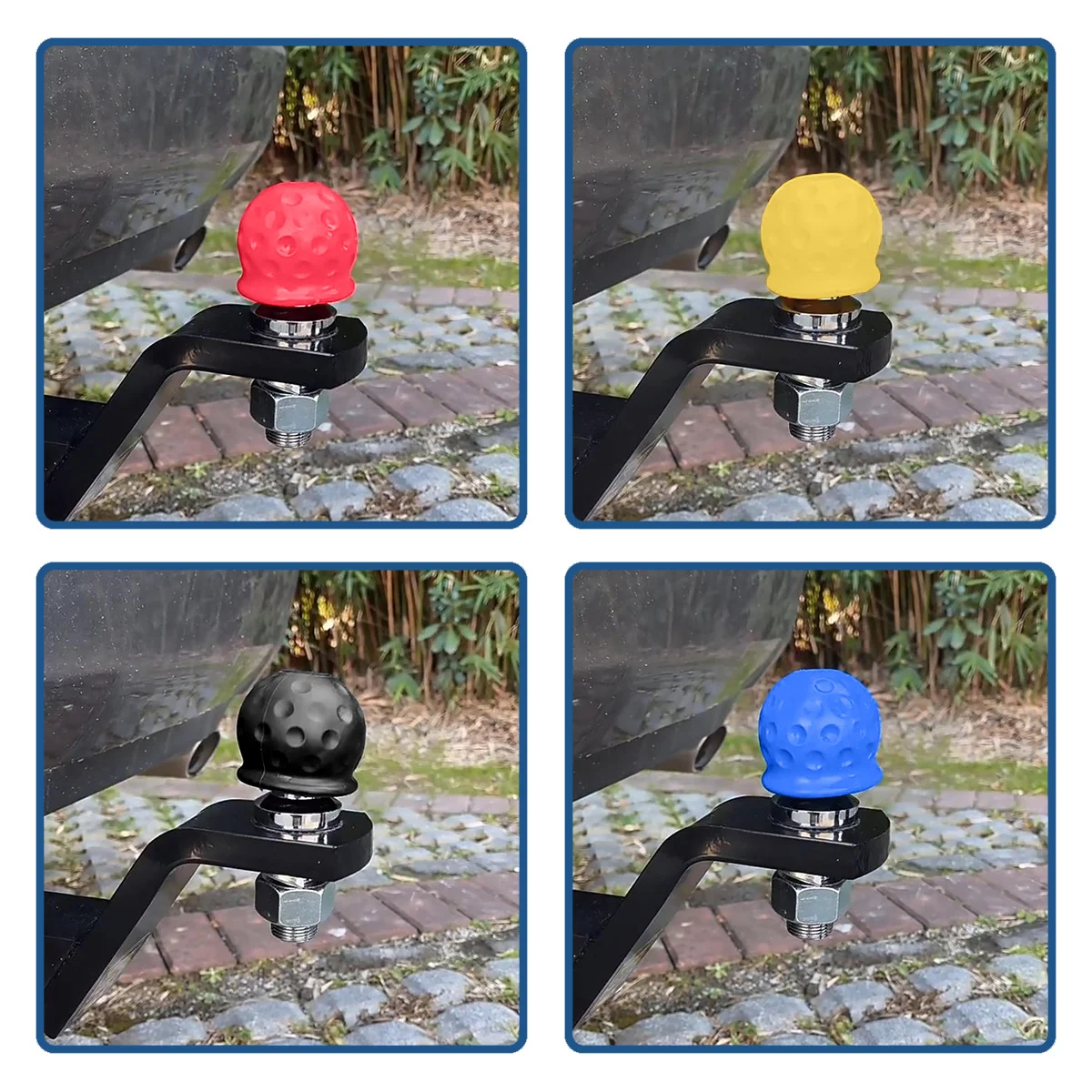 1/2/5PCS 4 Colors Trailer Hitch Ball Cover Universal Waterproof Dustproof Anti-Rust Tow Ball Cap Durable Car RV Trailer Parts