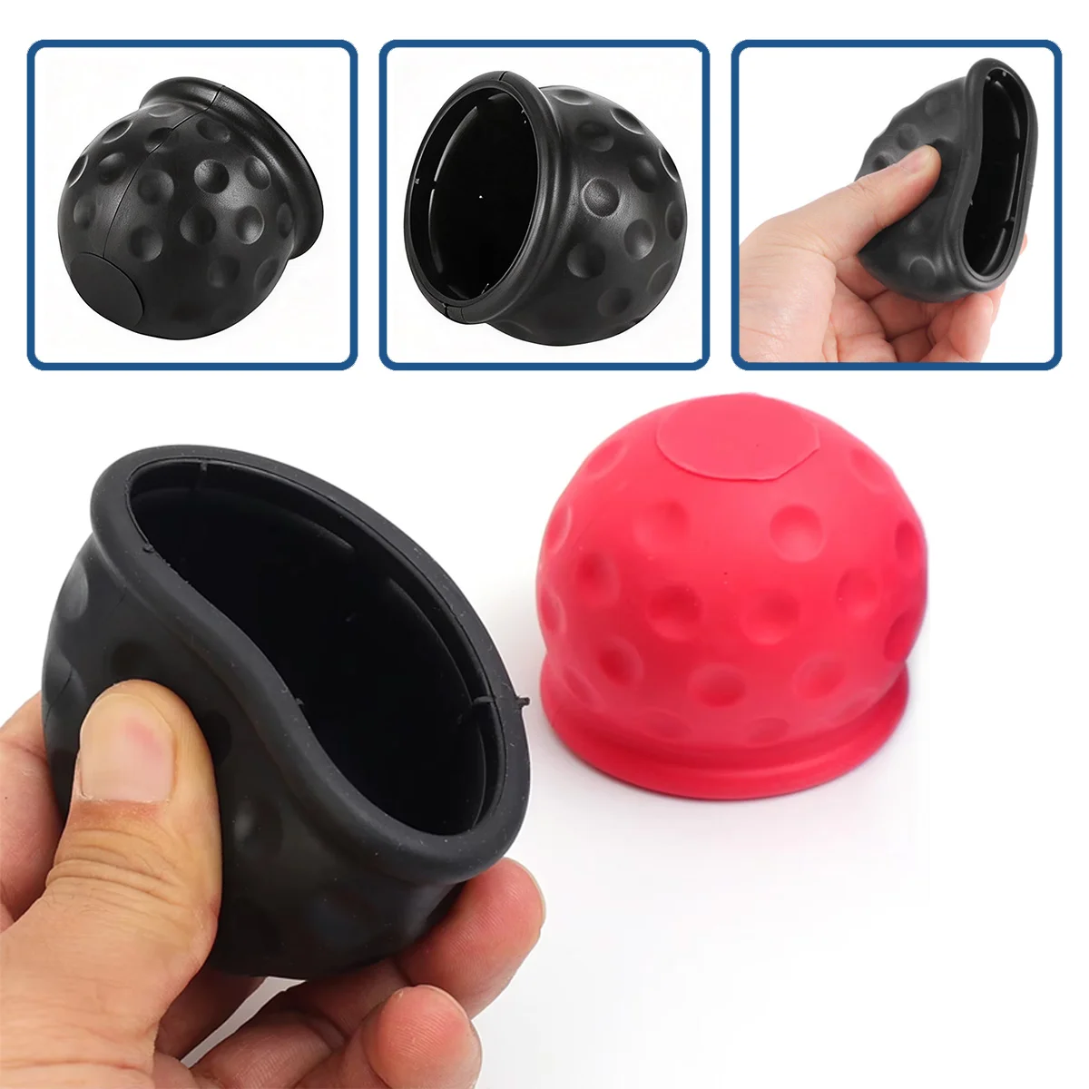 1/2/5PCS 4 Colors Trailer Hitch Ball Cover Universal Waterproof Dustproof Anti-Rust Tow Ball Cap Durable Car RV Trailer Parts