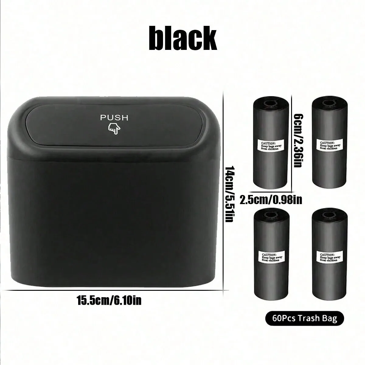 Car Trash Can, Premium Mini Small Garbage Bag, Suitable for Car and Desktop Trash Can Thickened Plastic Storage Bag