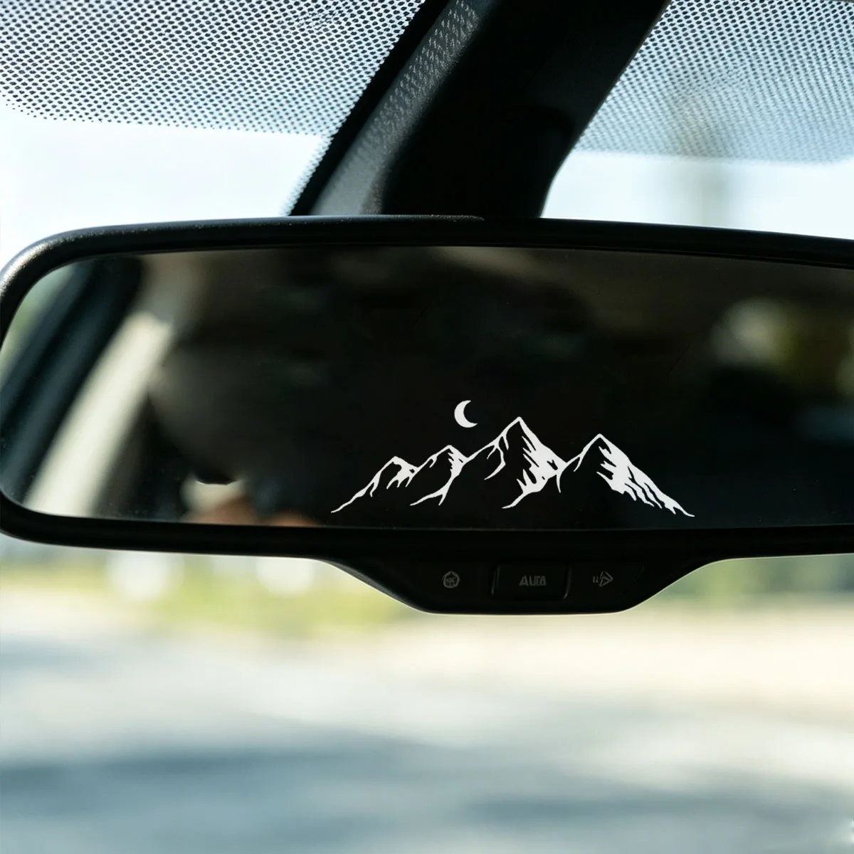 Mountains, Rivers and Bright Moons Personalized Car Stickers, Natural Scenery Car Window Decals, Car Rearview Mirror Decoration