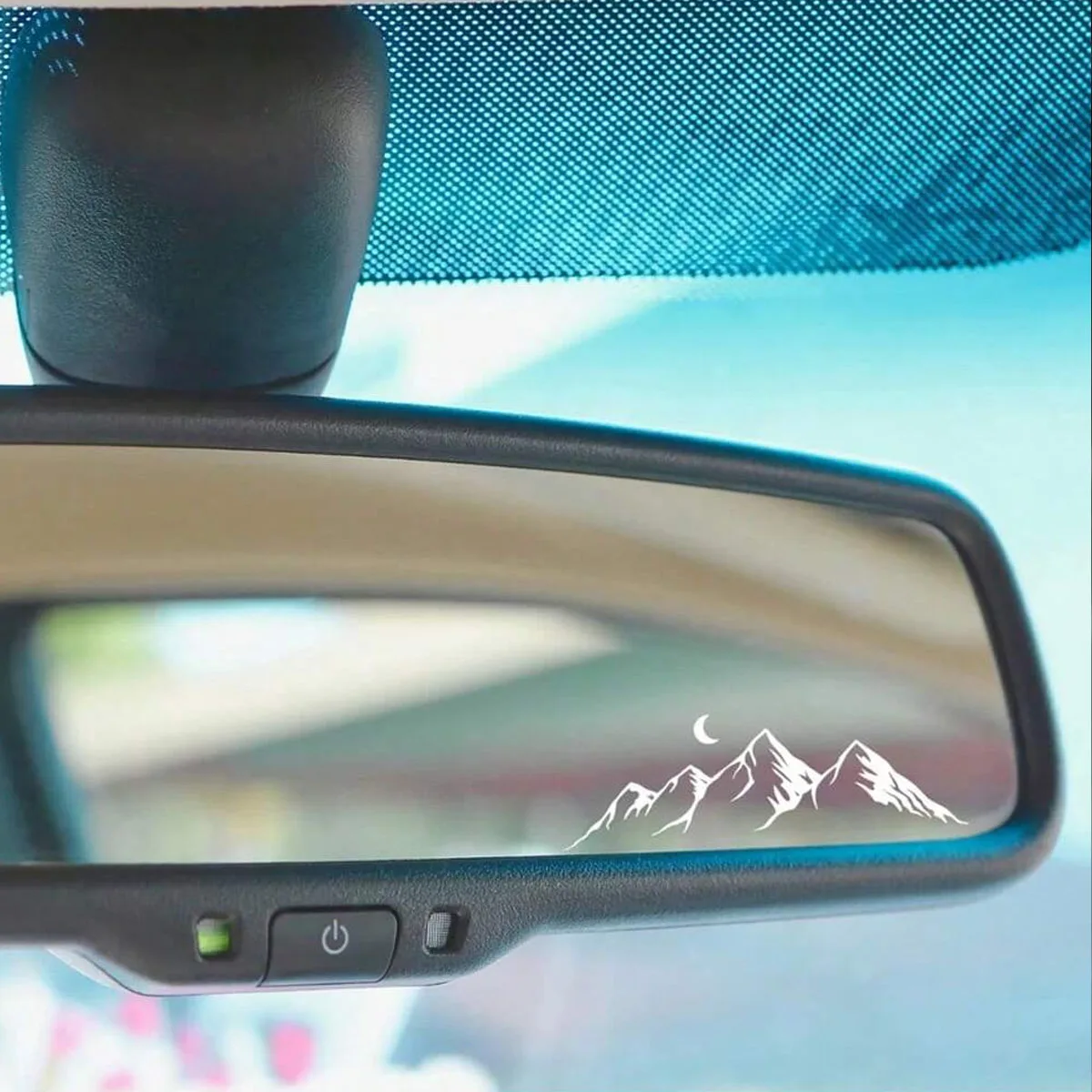 Mountains, Rivers and Bright Moons Personalized Car Stickers, Natural Scenery Car Window Decals, Car Rearview Mirror Decoration