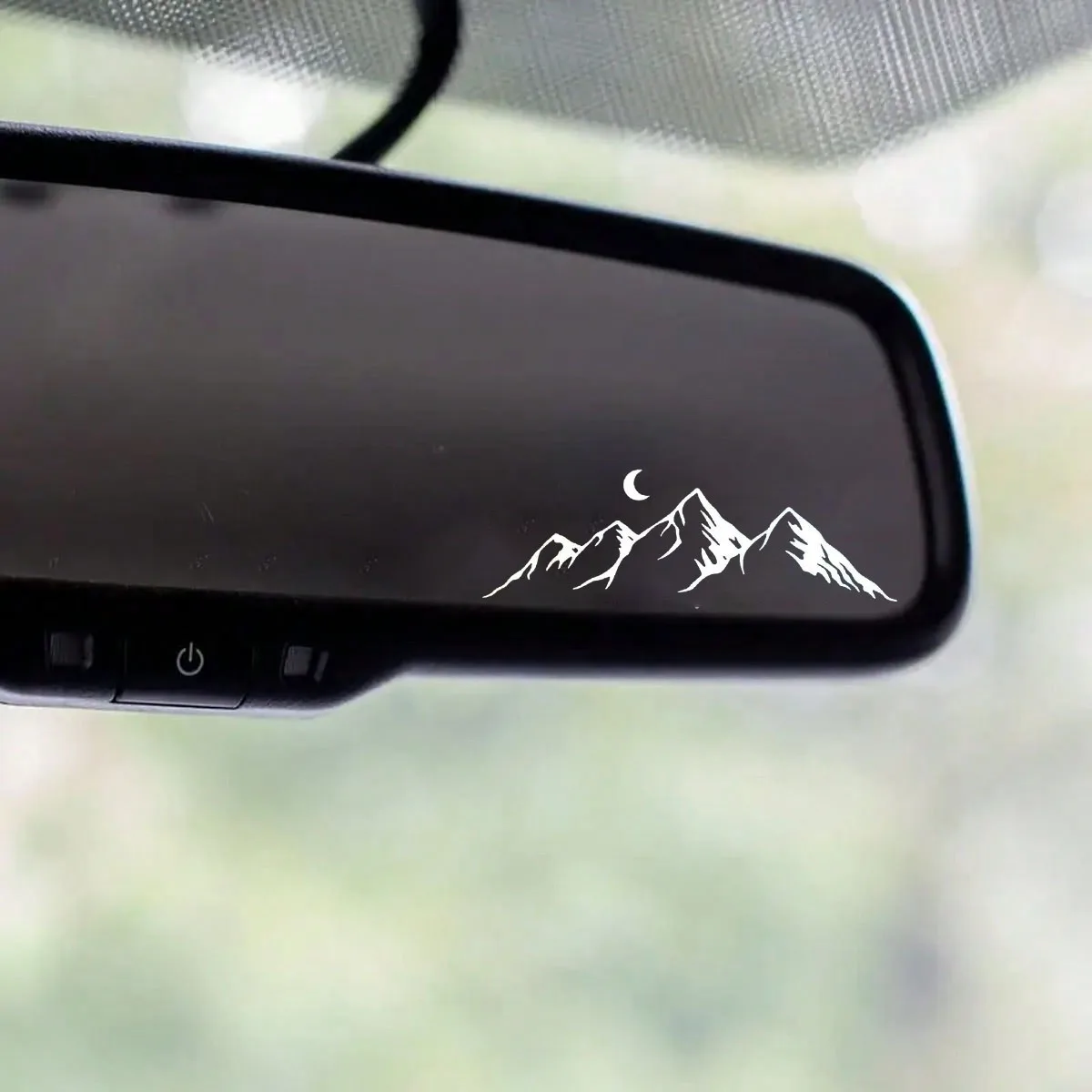 Mountains, Rivers and Bright Moons Personalized Car Stickers, Natural Scenery Car Window Decals, Car Rearview Mirror Decoration